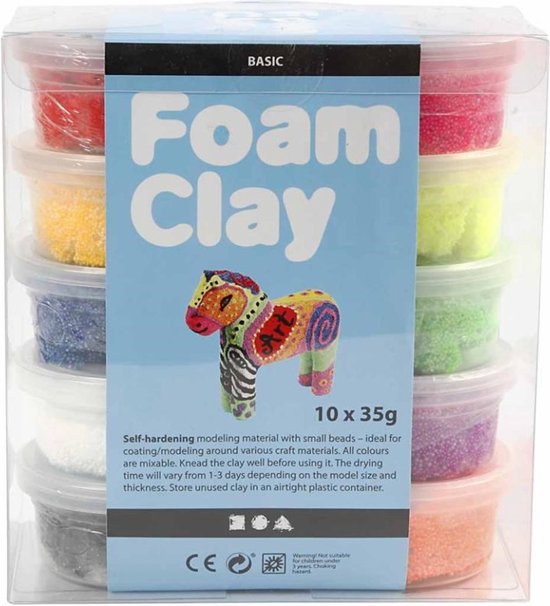 Foam Clay®, Diverse Kleuren, 35 gr, 10 Doosje - Foam Clay