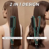 Viatel PTC Heating 2 in 1 Ceram Hair Curler and Hair Straightening Brush Stijlborstel Style Brush Stijltang Elektrische Haarborstel -Stijltang Hairbrush -Stijltang - Stylingtool