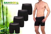 Bamboo - Boxershort Heren - Bamboe - 4 Stuks - Zwart - L - Ondergoed Heren - Heren Ondergoed - Boxer - Bamboe Boxershorts Voor Mannen