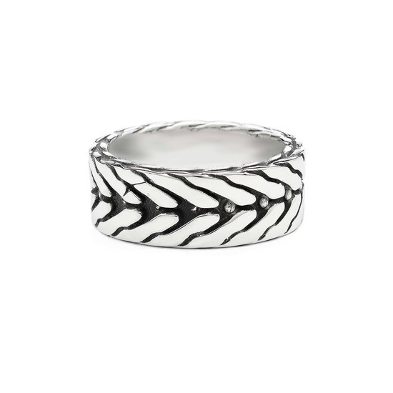 SILK Jewellery - Zilveren Ring - Chevron - 167.17 - Maat 17,0