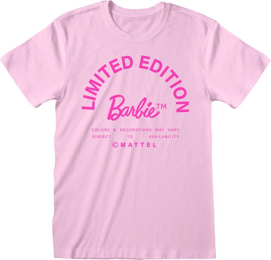 T-Shirt à Manches Courtes Barbie Édition Limited Rose Clair Unisexe - M