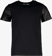 MyWay meisjes T-shirt met PU mouwen zwart - Maat 122/128