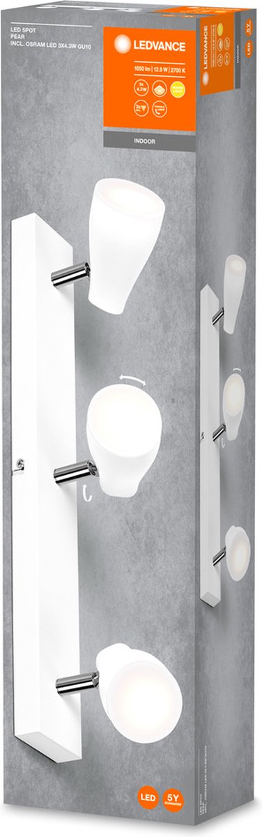 Ledvance LED SPOT PEAR plafondmontage. spot ws 12.9W 630lm