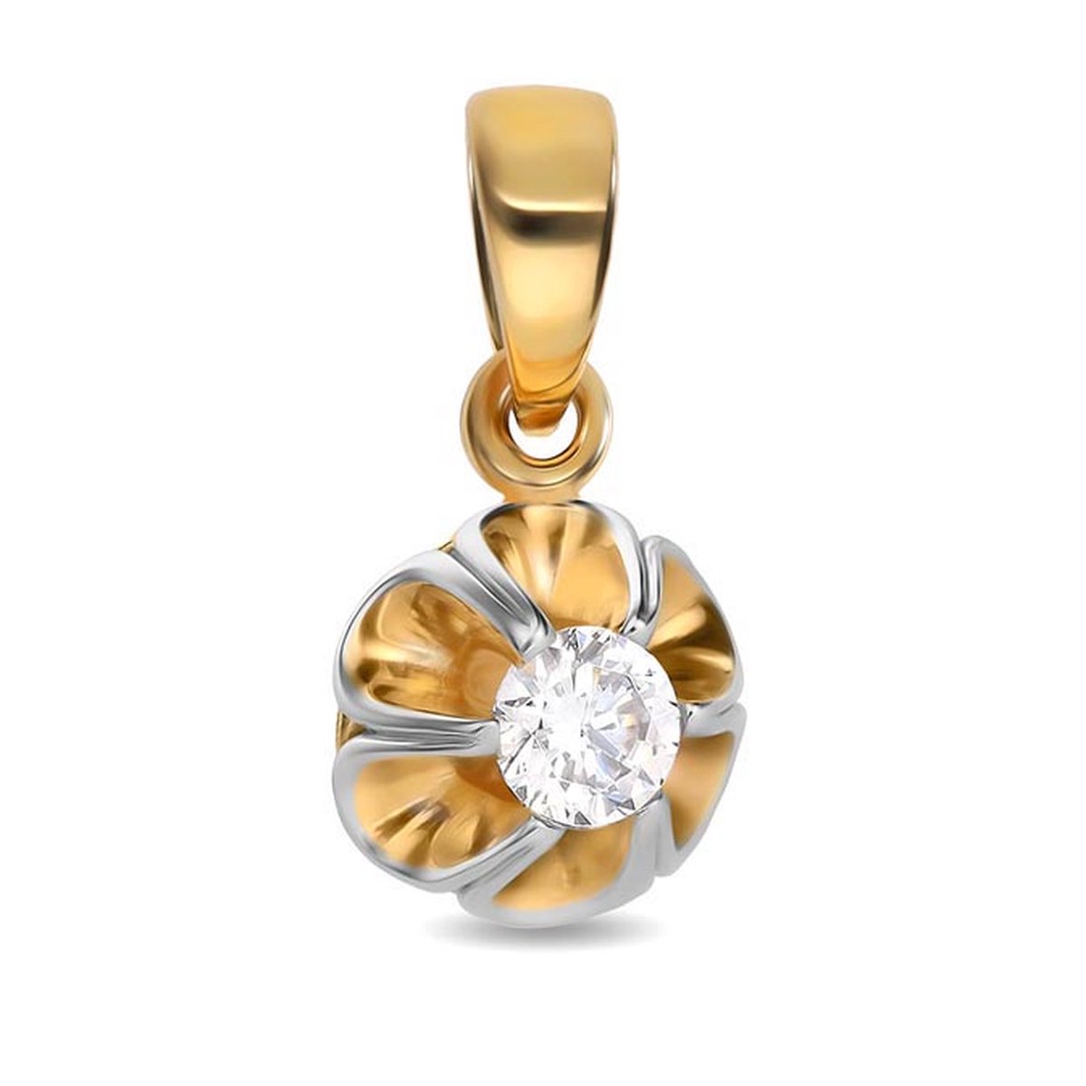 Juwelier Zwartevalk - 14 karaat gouden bicolor hanger met zirkonia - 14.245