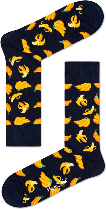Happy Socks - Banana - Blauw geel - Unisex - Maat 41-46