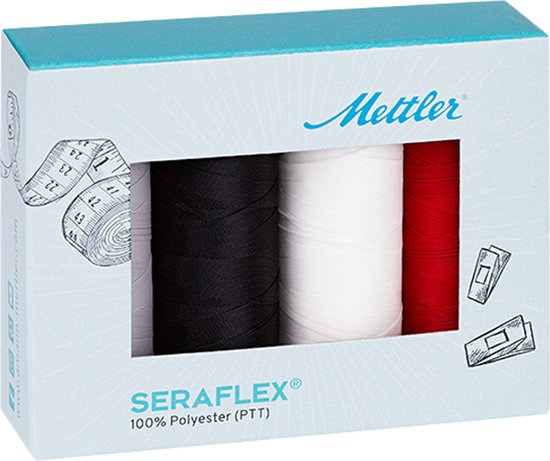 Fil à Coudre Seraflex Pour Coutures élastiques (1421) | 130 M | Mettler – Rose Vif