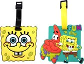 Kofferlabel - SpongeBob - Set van 2 Reislabel - Adreslabels - Bagagelabel - 8x8,5cm