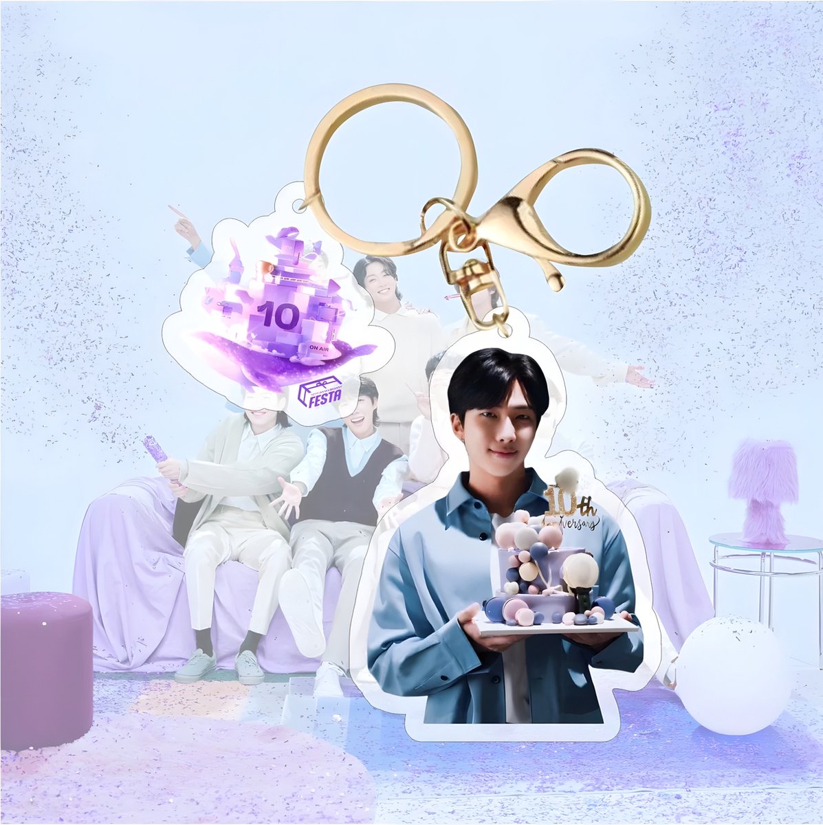 BTS 2023 10th Anniversary Plastic Keyring Acrylic Keychain RM [Sleutelhanger]