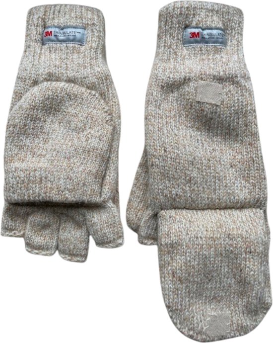 Vingerloze handschoenen/want - Dames handschoenen - Handschoenen zonder vingers - Thinsulate - Wol - Beige