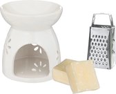 Amberblokjes/geurblokjes cadeauset - cashmere - inclusief geurbrander en mini rasp