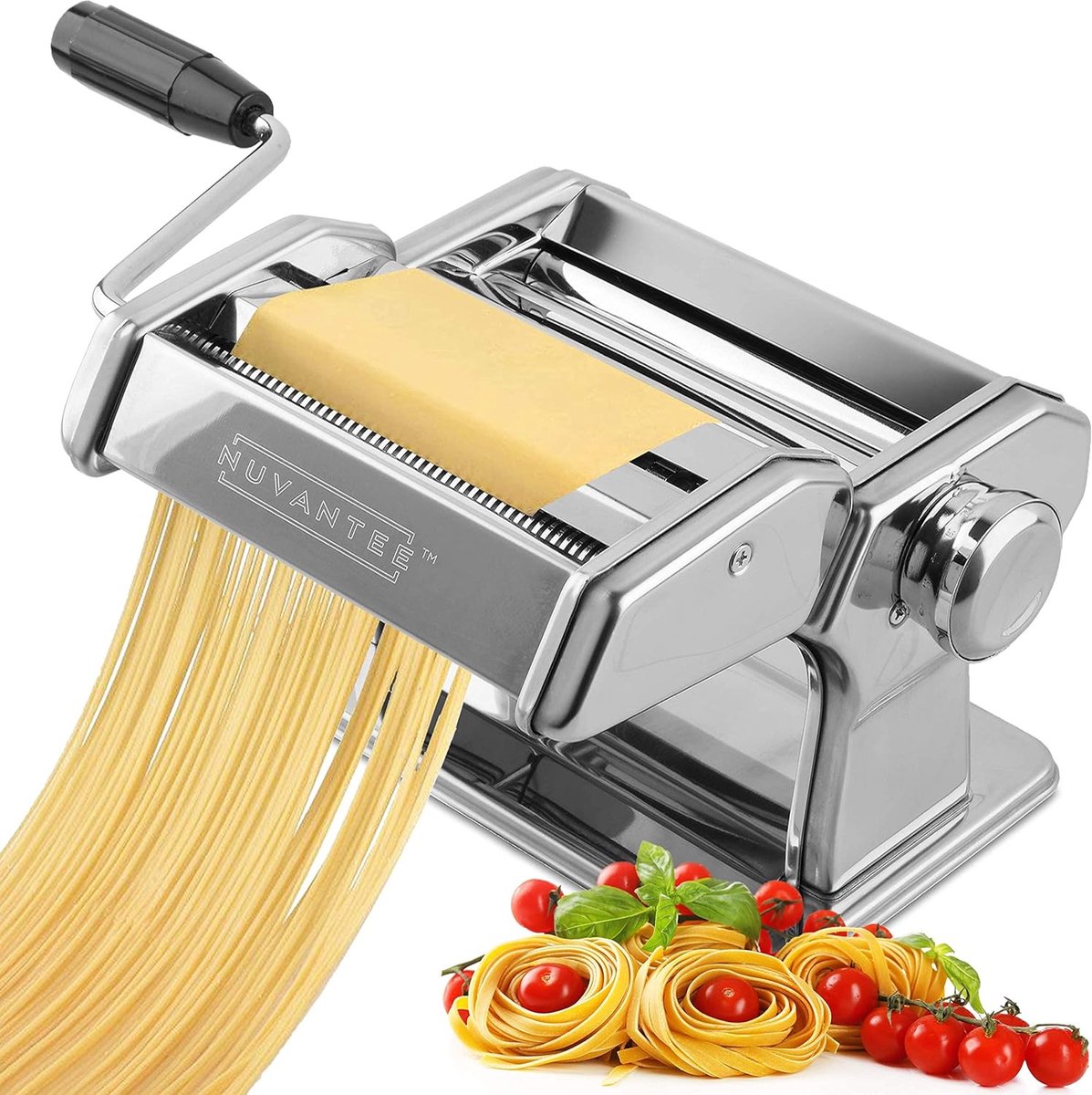 Pastamachine 150 rollen met pastasnijmachine 7 verstelbare dikte-instellingen voor perfecte spaghetti of fettuccini