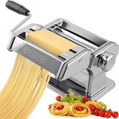 Pastamachine, 150 rollen met pastasnijmachine, 7 verstelbare dikte-instellingen, voor perfecte spaghetti of fettuccini