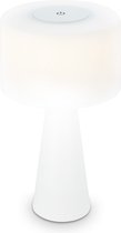 BRILONER - Lampe de table sans fil - 7420016 - Blanc chaud 3000K - Fonction tactile - IP44 résistant aux éclaboussures - batterie rechargeable incluse - gradation progressive via la touche - 35 x 18 cm - Blanc