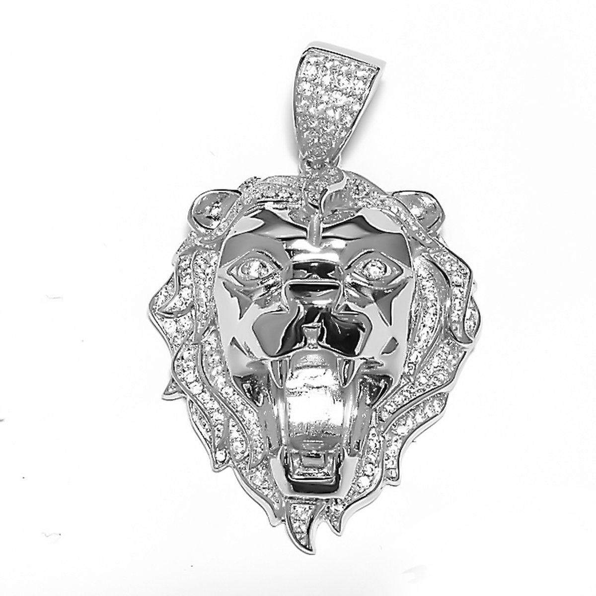 Juwelier Zwartevalk zilveren (gerhodineerd) leeuwenkop hanger 24.175