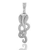 Juwelier Zwartevalk zilveren (gerhodineerd) slang hanger - 24.214