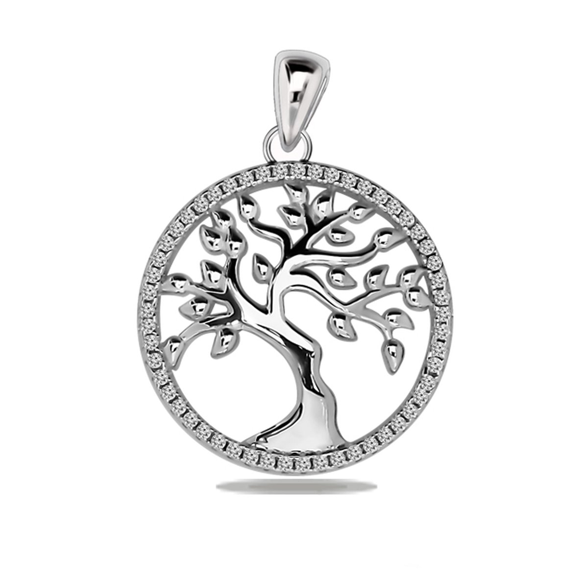 Juwelier Zwartevalk - Zilveren (gerhodineerd) levensboom hanger 24.173