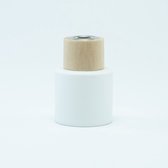 Set van 6 Parfumflesjes Cylinder Wit Met Houten Schroefdop - 50 Ml - communie - doopsuiker - home & deco - inclusief stokjes -