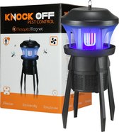 Knock Pest Control MosquitoMagnet – 22 x 22 x 32,5 cm – Muggenlamp – Zuigkracht – Menselijke CO2 geur - Ophangen of Staan - voor Binnen en Buiten – met Opvangbak - 360° - 7 Watt - UV-A licht – Vangstbereik 100 m²