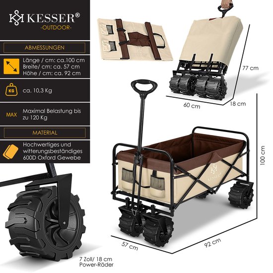 Chariot De Transport Pliable GT9000 Avec Toit – 80 Kg – Roues 360° – 2 Ceintures Enfant