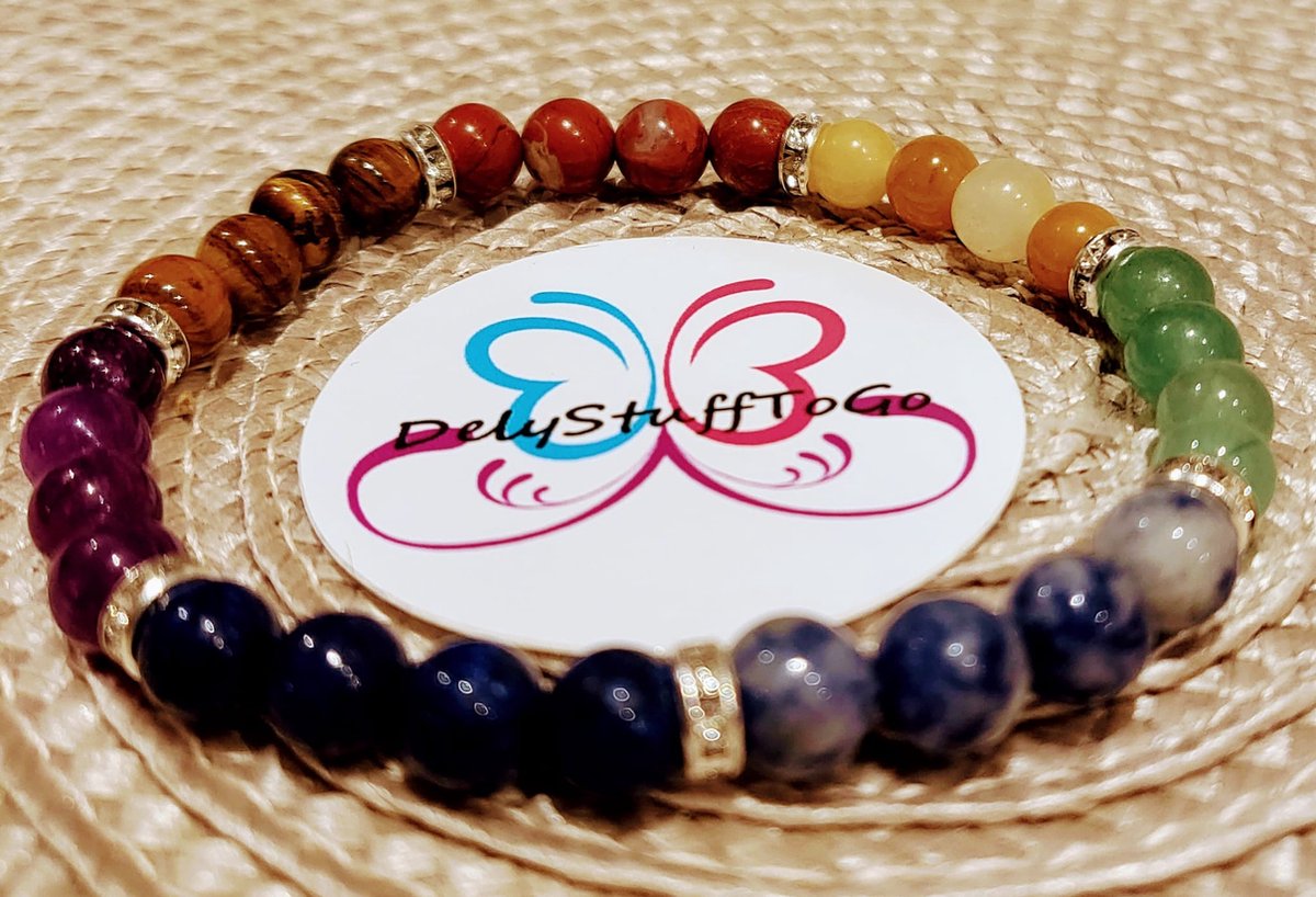 Chakra armband met stras rondelle