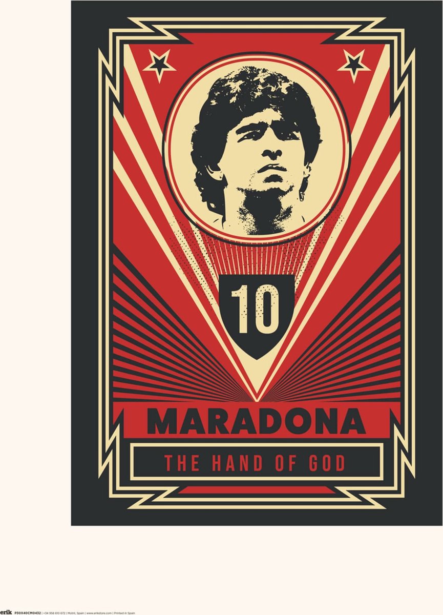Grupo Erik Kunstdruk Maradona - The Hand of God 30x40cm Divers