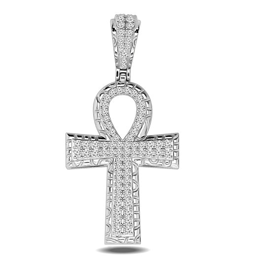 Juwelier Zwartevalk zilveren (gerhodineerd) ankh kruis hanger - 24.125