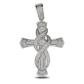 Juwelier Zwartevalk - Zilveren (gerhodineerd) kruis hanger 24.099