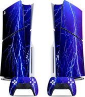 Skin Lightning - adapté au Playstation 5 Slim Disk - 1 console et 2 autocollants pour manette adaptés à la PS5 Slim