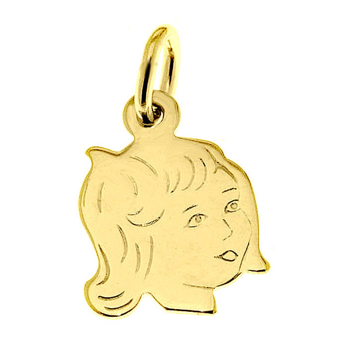 Juwelier Zwartevalk 14 karaat gouden meisjes kinderkopje hanger - 14.179/14K