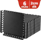 SWILIX® Sport puzzelmatten - Extra Dik Sportmatten - 6 Stuks van 60 x 60 x 2,1cm 2,20 m2 - Zachte Vloertegels - Zwembad Tegels