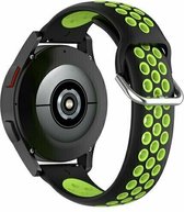 By Qubix 22mm - Siliconen sportbandje met gesp - Zwart + groen - Huawei Watch GT 2 - GT 3 - GT 4 (46mm) - Huawei Watch GT 2 Pro - GT 3 Pro (46mm)