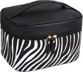 Trousse de maquillage pliable à motif zèbre