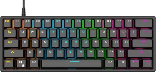 Ultimate Gaming Toetsenbord - 60% Mechanisch Qwerty Gaming Toetsenbord - 18 RGB Effect - Zwart - PC- PS4