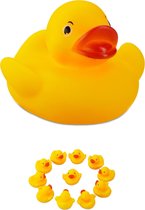Relaxdays badeendjes geel - 12 stuks - badspeelgoed badeend - speelgoed voor bad - 5 cm