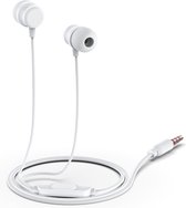 Earphone met draad 1.2m nieuwe model 2023 | In Ear Bedrade Oordopjes - Oortjes met Draad en Microfoon - Extra Bass - 3,5mm Jack Audio Aansluiting - Wit