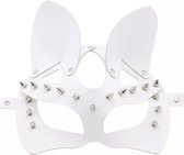 Sexy kat masker met pinnen - White