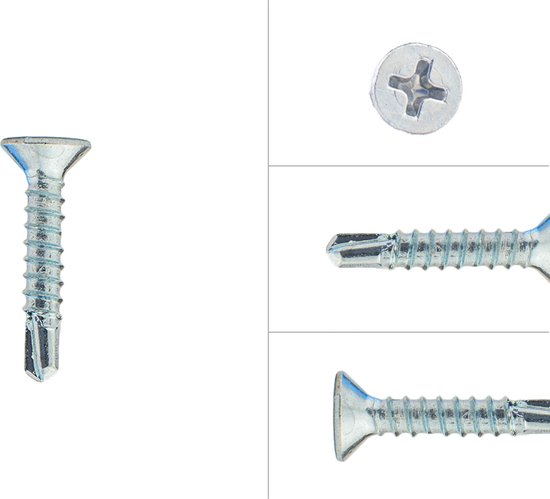 Wovar Zelftappers met boorpunt 3.5 x 19 mm Verzinkt | 200 Stuks | Zelftappende schroeven