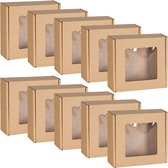 Boîte de Mode carrée avec fenêtre, boîte cadeau 13x13x4 cm