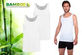 Bamboo Elements - Hemden Heren - Onderhemd Heren - 2-pack - Wit - XL - Tanktop Heren - Singlet Heren - Bamboe Heren Hemden - Ondergoed Heren