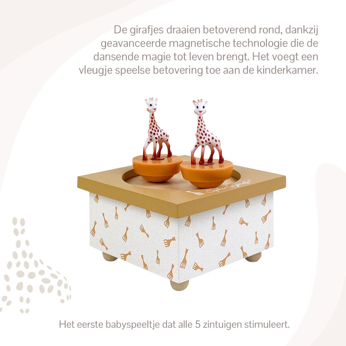 Sophie de giraf Muziekdoosje - Dansende Sophie's - Baby muziekdoos - Kraamcadeau - Babyshower cadeau - Vanaf 12 maanden - 11.5x11.5x8.5 cm - Karamel – foto 3