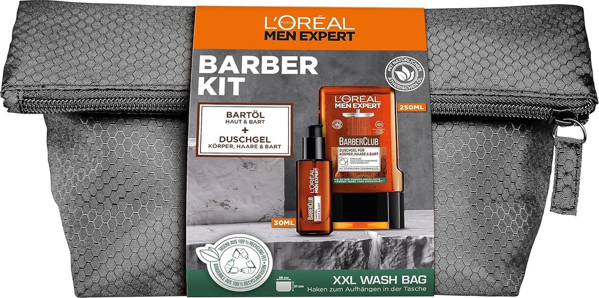 L'oreal Men Expert Barber KIT baardolie 30ml en duechegel 250ml Geschenkset