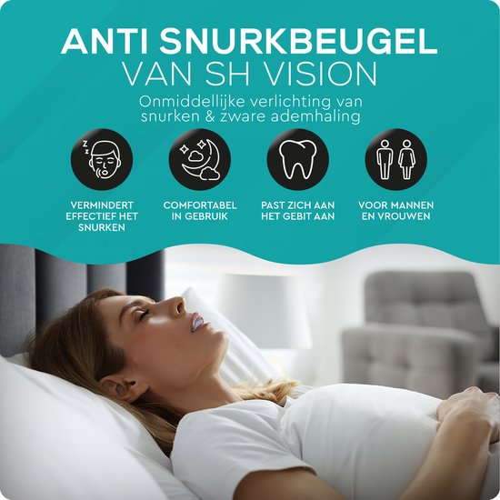 Anti Snurk beugel – Incl. E Boek– Bpa vrij -Snurkbeugels–Ook als Knarsbitje- Snurkbeugel - SH VISION