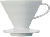 Koffiefilterhouder van glas, wit, verpakking van 1
