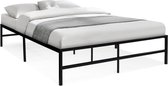 Bedframe voor tweepersoonsbed, Tulsa, 140 x 190 cm, lattenbodem van metaal, zwart, 35 cm