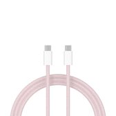 ShieldCase USB-C naar USB-C kabel geschikt voor Apple iPhone 15 Series - Samsung Oplaadkabel geschikt voor snellader & Datasynchronisatie - 1 Meter USB-C oplaadkabel - Stevig gevlochten nylon materiaal (roze)