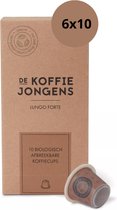 Nespresso cups - De Koffiejongens - Lungo Forte - 100% biologisch afbreekbaar - 6x10 koffiecups - Nespresso compatible