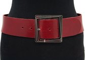 Thimbly Belts Brede heupriem rood - heren en dames riem - 6 cm breed - Rood - Echt Leer - Taille: 105cm - Totale lengte riem: 120cm