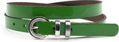 A- Zone Ceinture femme cuir verni vert - ceinture femme - 2 cm de large - Marron - Cuir véritable - Tour de taille : 90 cm - Longueur totale de la ceinture : 105 cm