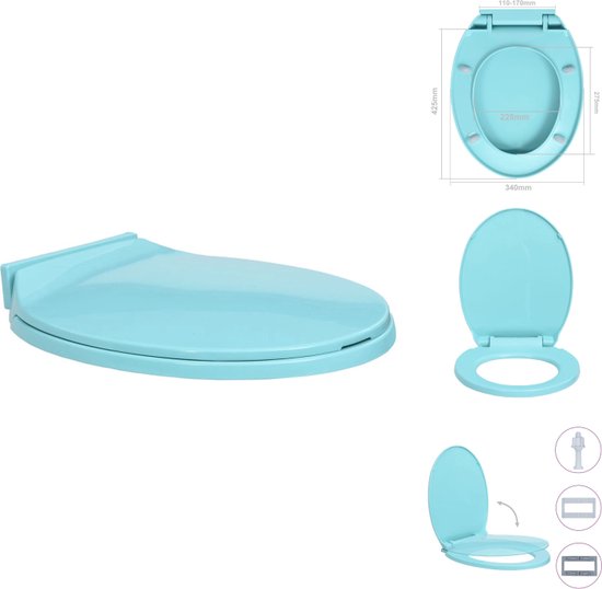 vidaXL Toiletbril Groen Polypropyleen - 46 x 34 cm - Soft-close - Verstelbare Breedte - Geschikt voor alle toiletpotten - Toiletbril