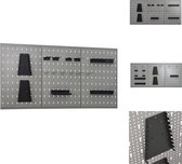 vidaXL Panneaux perforés muraux - 120 cm de large - Acier Grijs - Solide et polyvalent - Accessoires de montage inclus - Mur à outils